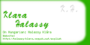 klara halassy business card